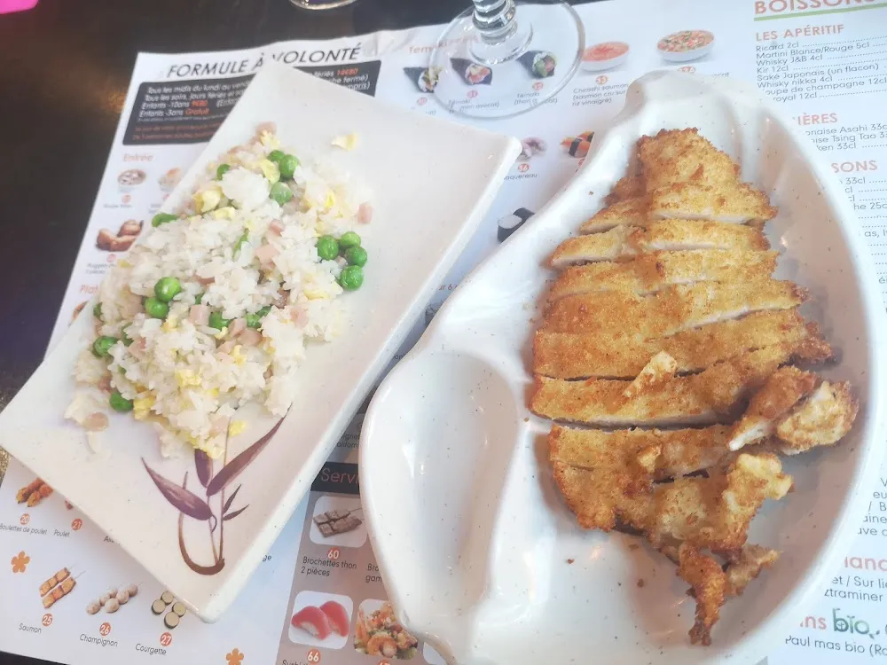 Poulet Croustillant Et Riz Cantonais